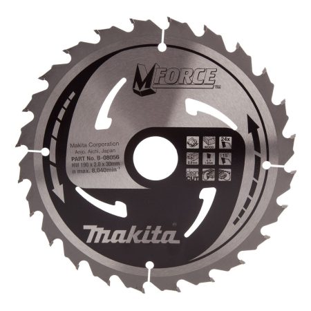 Циркулярен диск Makita B-08056 за дърво ф 190x30x24z