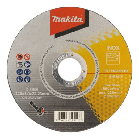 Диск за метал ф 125x1,0x22,23 mm Makita D-75530, WA46R, INOX