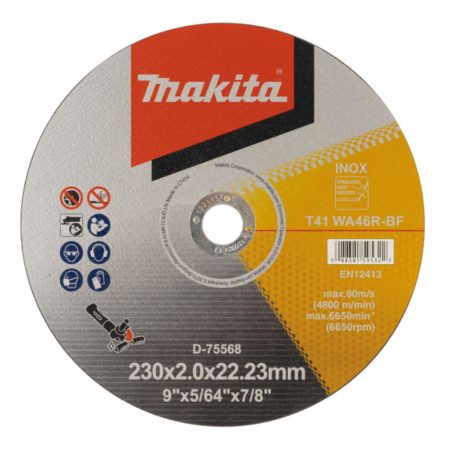 Диск за метал ф 230x2,0x22,23 mm Makita D-75568, WA46R, INOX