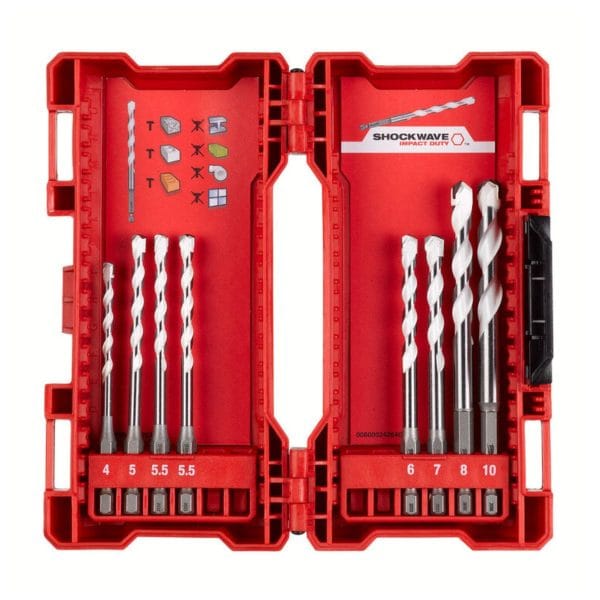 Комплект универсални свредла Milwaukee 4932471113, 4-10мм Multi-Material, 8 броя