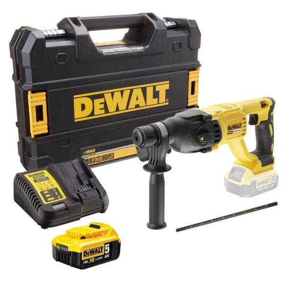 Перфоратор акумулаторен DeWALT DCH133P1, 18 V, SDS-plus, 2.6 J
