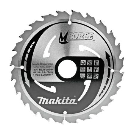 Циркулярен диск за дърво Makita B-08040, TCT, 185мм x 30мм x 24