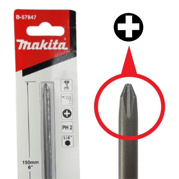 Накрайник - бит Makita B-57847, PH2, 150мм