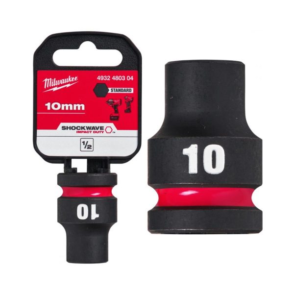 Ударна вложка 10 mm Milwaukee 4932480304 - 1/2", 38 мм, Hex, SHOCKWAVE™