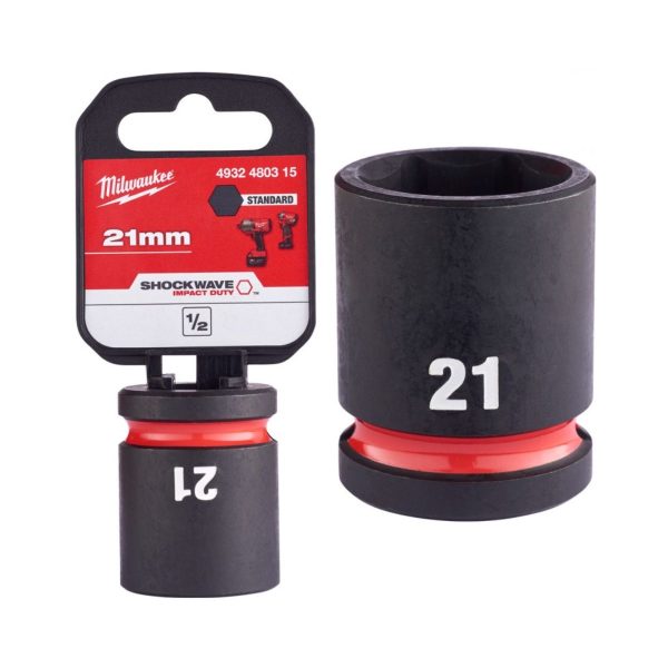 Ударна вложка 21 mm Milwaukee 4932480315 - 1/2", 38 мм, Hex, SHOCKWAVE™
