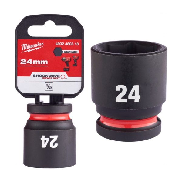 Ударна вложка 24 mm Milwaukee 4932480318 - 1/2", 38 мм, Hex, SHOCKWAVE™