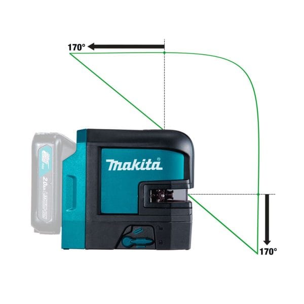 Акумулаторен лазерен нивелир Makita SK106GDZ, 12 V, 3 линии, червен