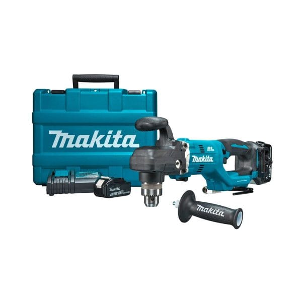 Акумулаторна безчеткова ъгллова бормашина Makita DDA450RTE, 18 V, LXT, 2 x 5 Ah