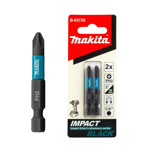 Накрайник - бит Makita B-63725, PH2, 50мм, 1/4", 2бр