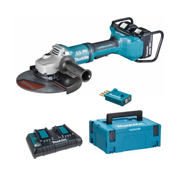 Акумулаторен ъглошлайф Makita DGA901T2U2, 18 + 18 V, 230 мм
