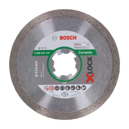 Диамантен диск за керамика Bosch X-Lock Standart For Ceramic, 2 608 615 137, 115 мм