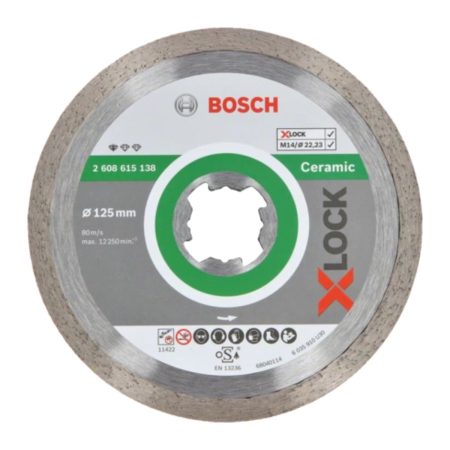 Диамантен диск за керамика Bosch X-Lock Standart For Ceramic, 2 608 615 138, 125 мм