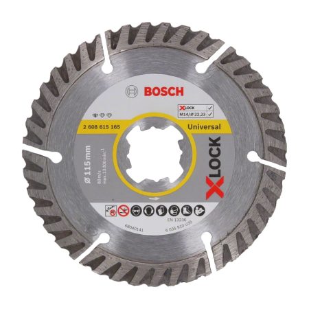 Диамантен диск за керамика Bosch X-Lock Standart For Universal, 2 608 615 165, 115 мм