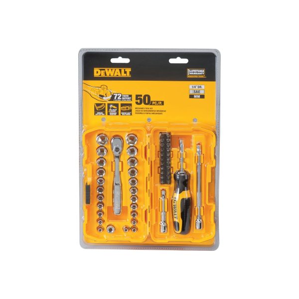 Комплект гедоре DeWALT DWMT81610-0, 50 части, 1/4"