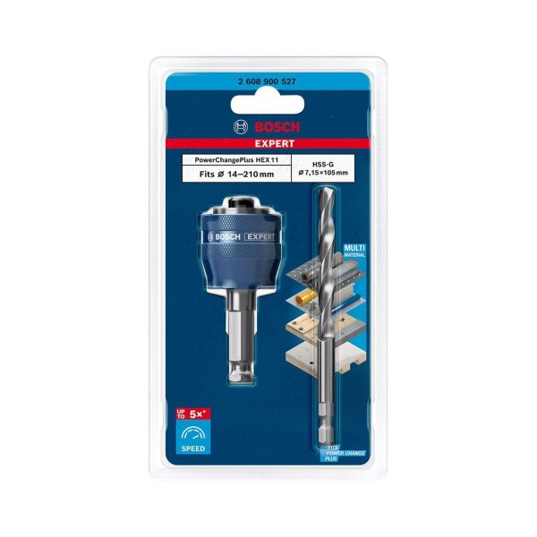 Адаптер и свредло Bosch PowerChangePlus HEX 11, 2608900527, 105 х 7,15 мм
