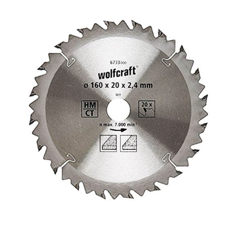 Циркулярен диск за дърво Wolfcraft 6733000, 160 х 20 х 2,4 мм