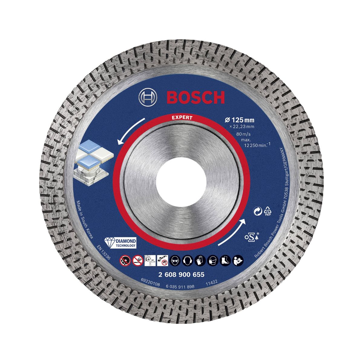 Диамантен диск Bosch EXPERT HardCeramic 2608900655, 125 мм