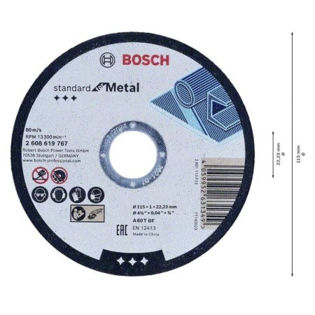 Диск за метал Bosch Standart For Metal 2608619767, 115 мм
