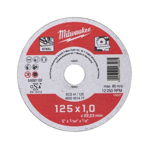 Диск за метал Milwaukee 4932451477, 125 мм