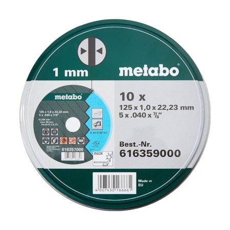 Диск за инокс METABO TF 41, 616359000, 125 х 22.23 мм, 10 бр