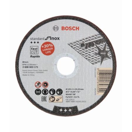 Диск за рязане на метал Bosch 2608603171 ф125x1.00x22.23, INOX