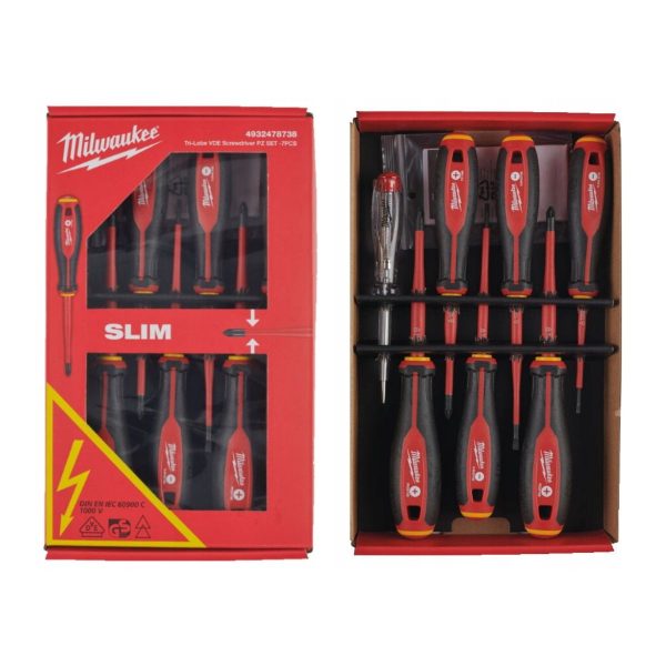 Комплект Tri-Lobe VDE отвертки Milwaukee 4932478738, 7 бр, фазомер