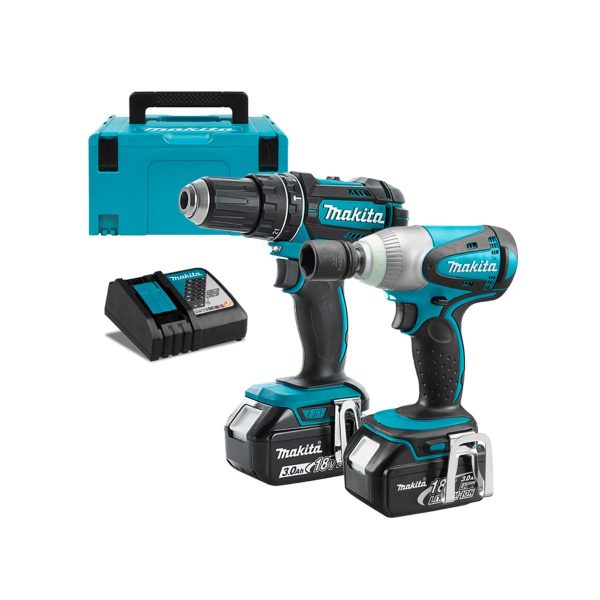 Комплект акумулаторни машини Makita DLX2133J, 18 V, 330 Nm, 3.0Ah