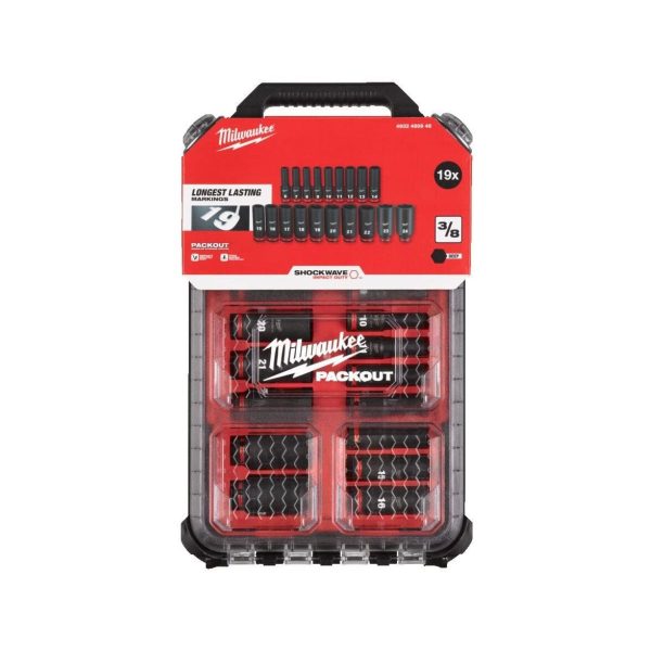 Комплект ударни вложки Milwaukee 4932480946, 19 броя 3/8" Packout