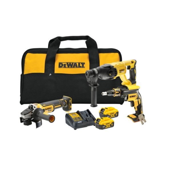 Комплект акумулаторни машини Dewalt DCK304P2, 18V, DCH133, DCG405, DCF620