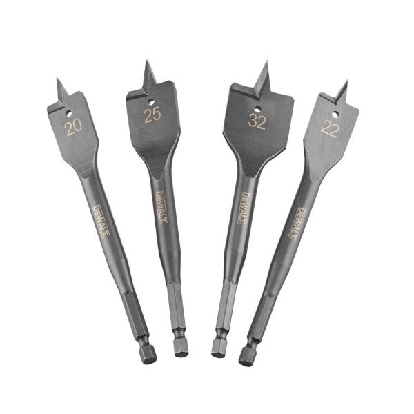 Комплект плоски свредла за дърво Dewalt DT4797-QZ, 4 бр, 1/4"