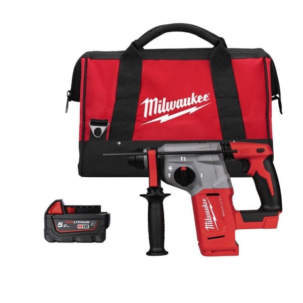 Акумулаторен перфоратор Milwaukee M18BLH-0 2,3J, SDS+, BRUSHLESS + Батерия 5Ah + Сак