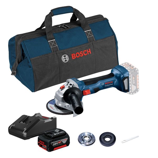 Комплект акумулаторен ъглошлайф Bosch GWS 180-Li, 125 мм