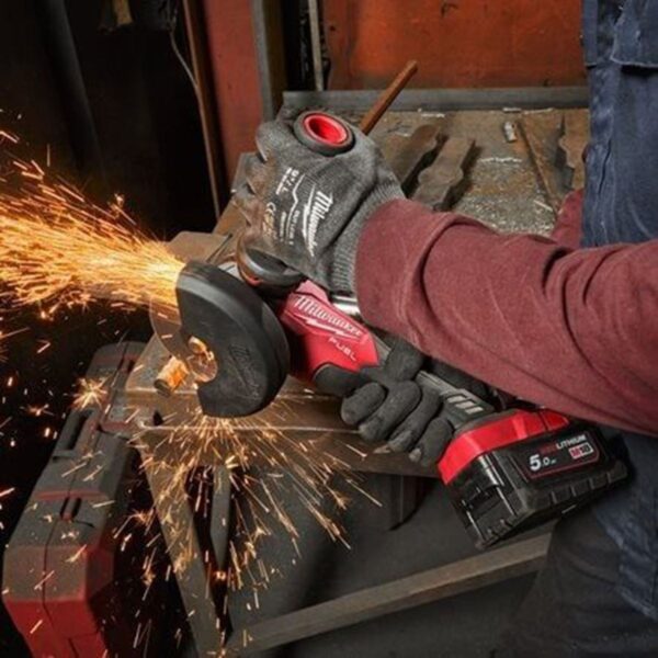 Комплект акумулаторен ъглошлайф Milwaukee M18FSAG125XB100P-502P, 18V, 125мм