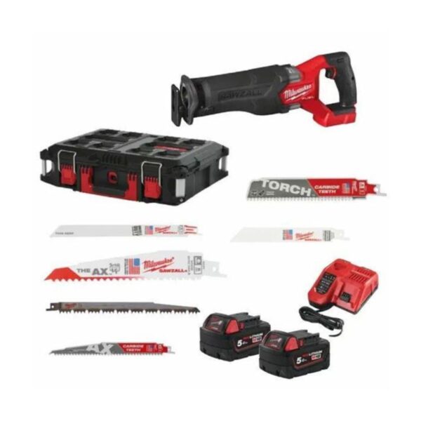 Комплект акумулаторен саблен трион Milwaukee M18 FSZ100P-502P, 18 V, 32 мм