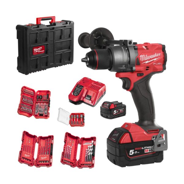 Комплект акумулаторен ударен винтоверт Milwaukee M18 FPD3100P-502P, 18 V, 158 Nm