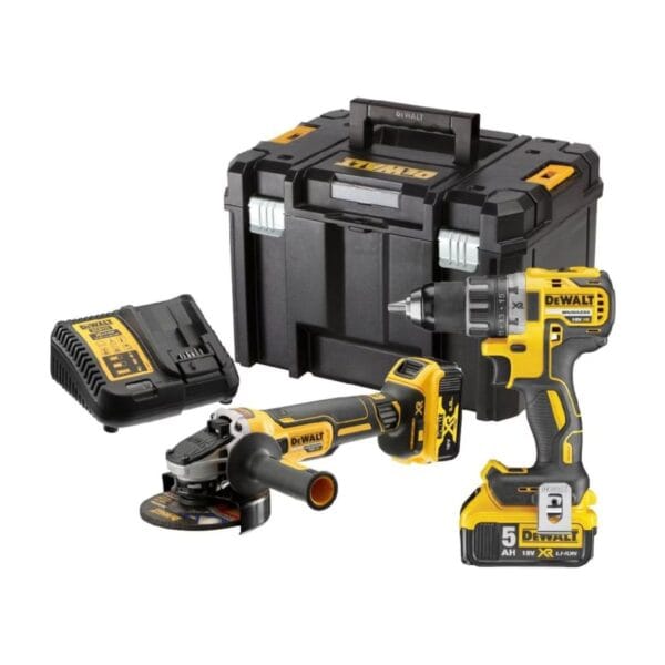 Комплект акумулаторни машини DeWALT DCK2020P2T, 18 V, DCD791, DCG405