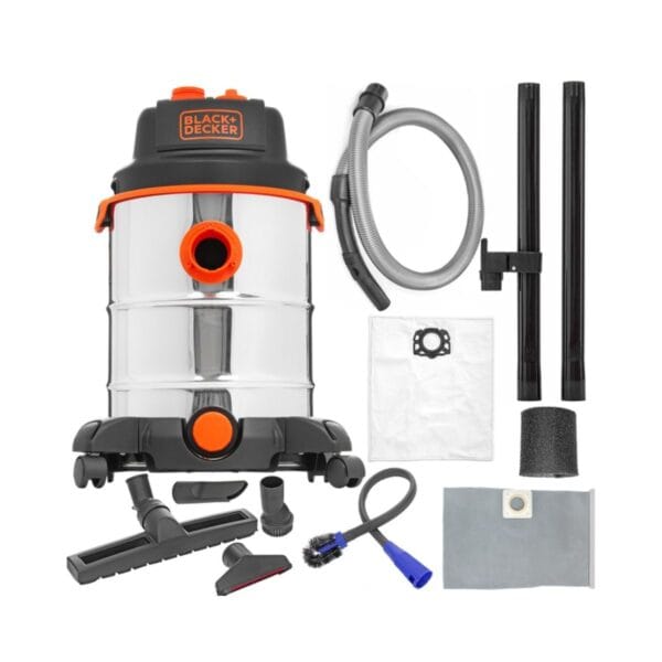 Прахосмукачка за сухо и мокро почистване Black & Decker BXVC30XTDE, 1600 W, 30 L