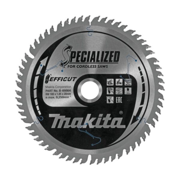 Циркулярен диск за дърво Makita B-69864, 165x1.85 мм, 60T