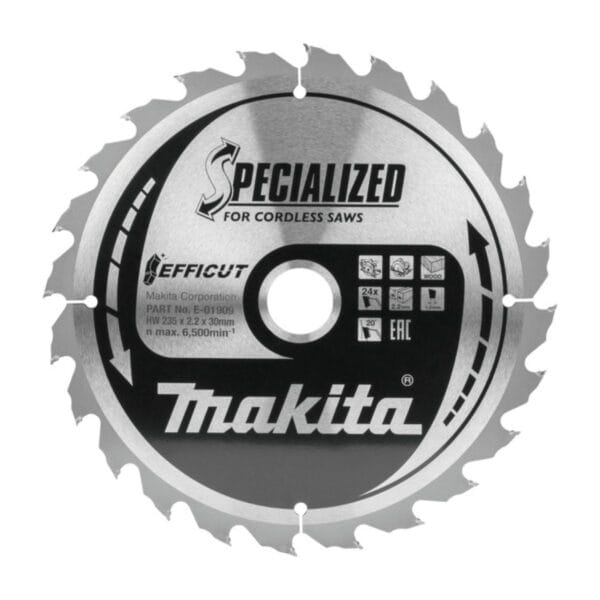 Циркулярен диск за дърво Makita E-01909, 235x2.2 мм, 24T