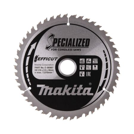 Циркулярен диск за дърво Makita E-06987, 216x2 мм, 45T