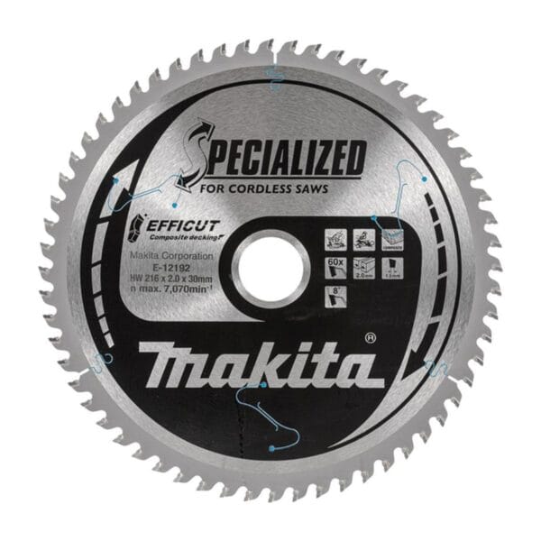 Циркулярен диск за декинг Makita E-12192, 216x2 мм, 60T