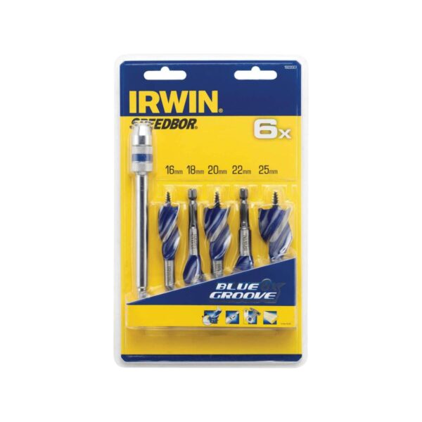 Свредла за дърво с държач Irwin 1922007, 5 бр, 16 - 25 мм