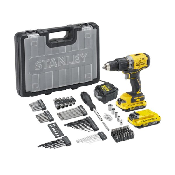 Акумулаторен ударен винтоверт Stanley SFMCD715D2A, 18 V, 2 Ah, 100 бр