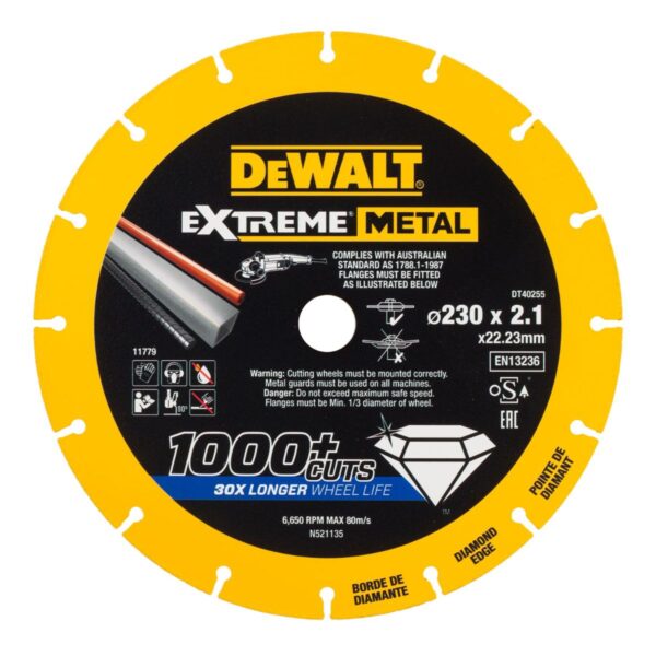Диамантен диск за метал DeWALT DT40255, 230х1.5х22.23мм