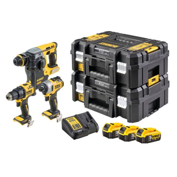 Комплект акумулаторни машини DeWALT DCK377P3T, 18 V, DCD708, DCF809, DCH273