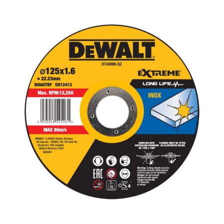 Карбофлексов диск за инокс DeWALT DT43906, ф125х1.6х22.23