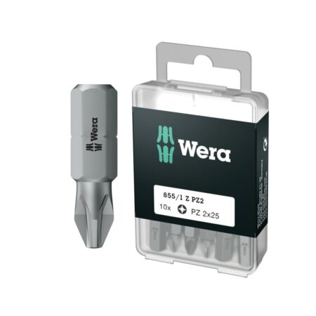 Комплект битове Wera 05072404001, PZ2, 10 бр, 25 мм