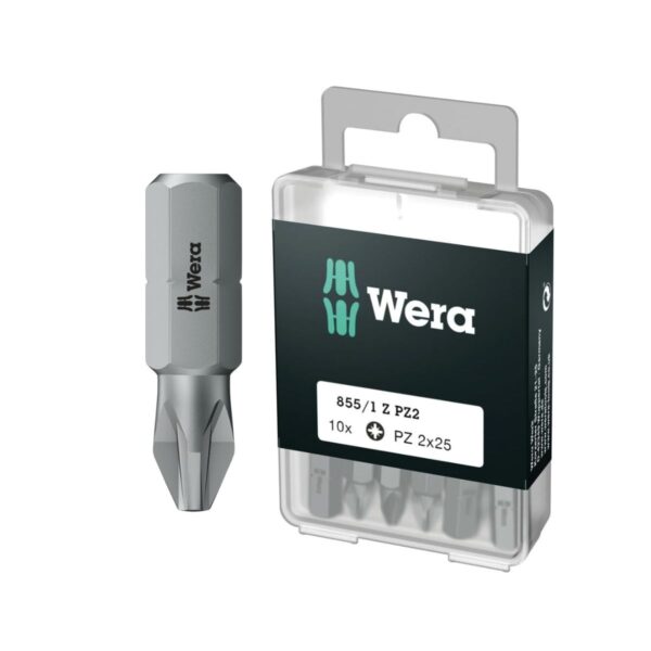 Комплект битове Wera 05072404001, PZ2, 10 бр, 25 мм