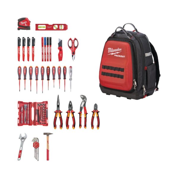 Комплект раница с инструменти Milwaukee 4932498407, 76 части, VDE