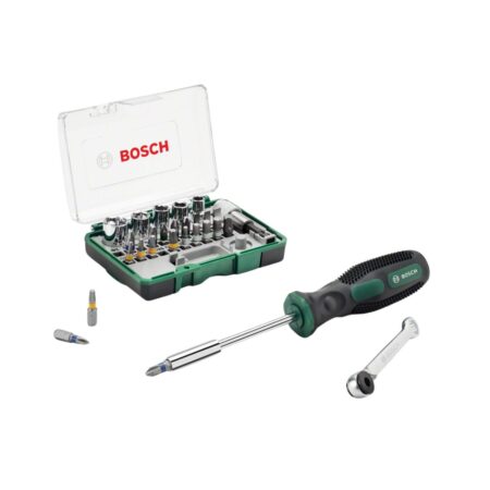 Комплект битове с отвертка и минитресчотка Bosch 2607017331, 27 бр
